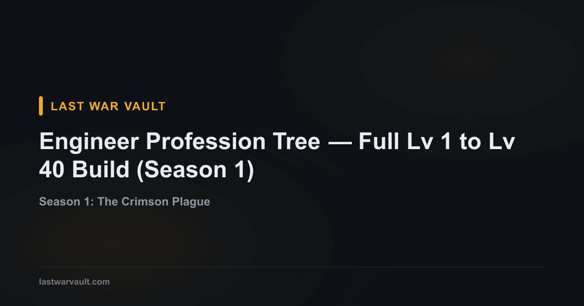 Tree Operator Cod Engineer Profession Tree — Full Lv 1 to Lv 40 Build (Season 1) | Last ...
