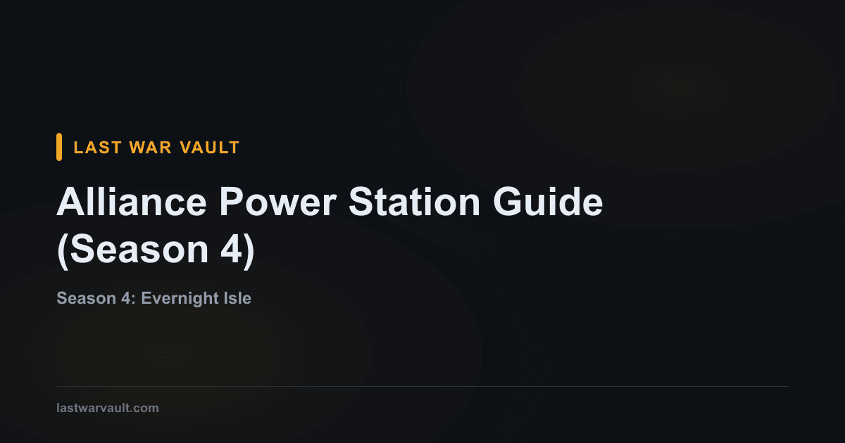 Alliance Power Module Alliance Power Station Guide (Season 4) | Last War Vault